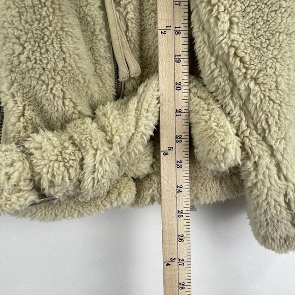 Free People Jacket Womens Medium Brown Faux Fur Oversized Moto Boho Cabincore - Picture 15 of 15